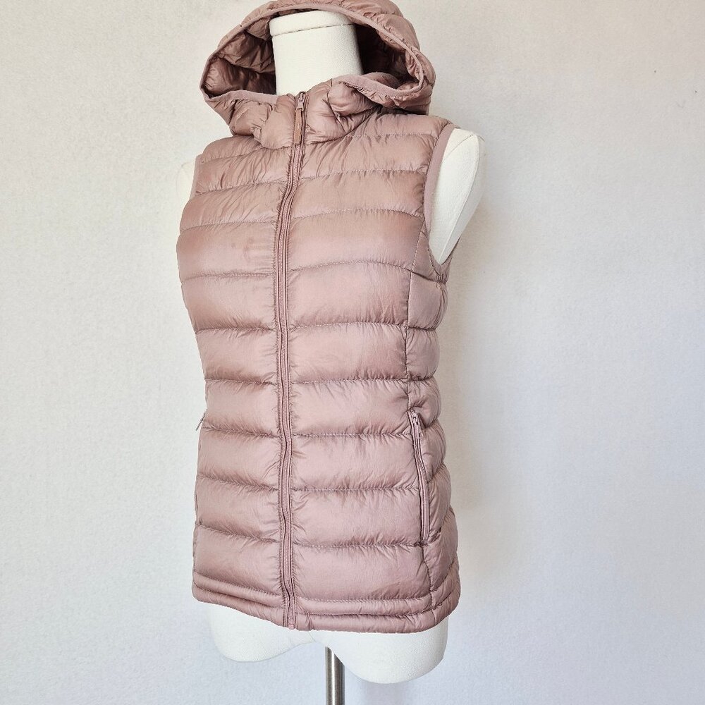 Tna Aritzia Premium Goose Down Botanie Puffer Vest Hooded Packable Mauve